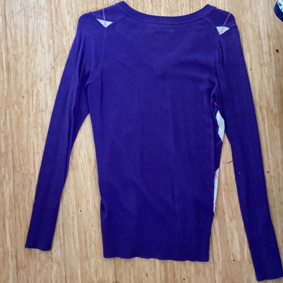 Retro Old Navy purple & white argyle sweater, size small - Picture 2 of 3